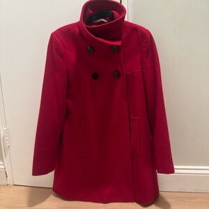 Women's Red Double-Breasted Coat